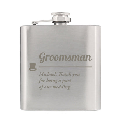 Personalised Groomsman Hip flask - MK&JD Gifts