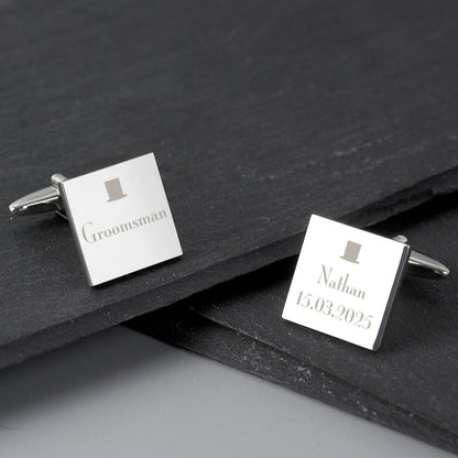 Personalised Groomsman Cufflinks - MK&JD Gifts
