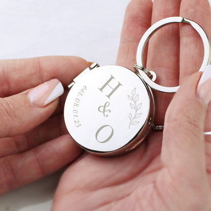 Personalised Foliage Couples Photo Keyring - MK&JD Gifts