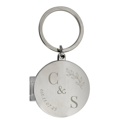 Personalised Foliage Couples Photo Keyring - MK&JD Gifts