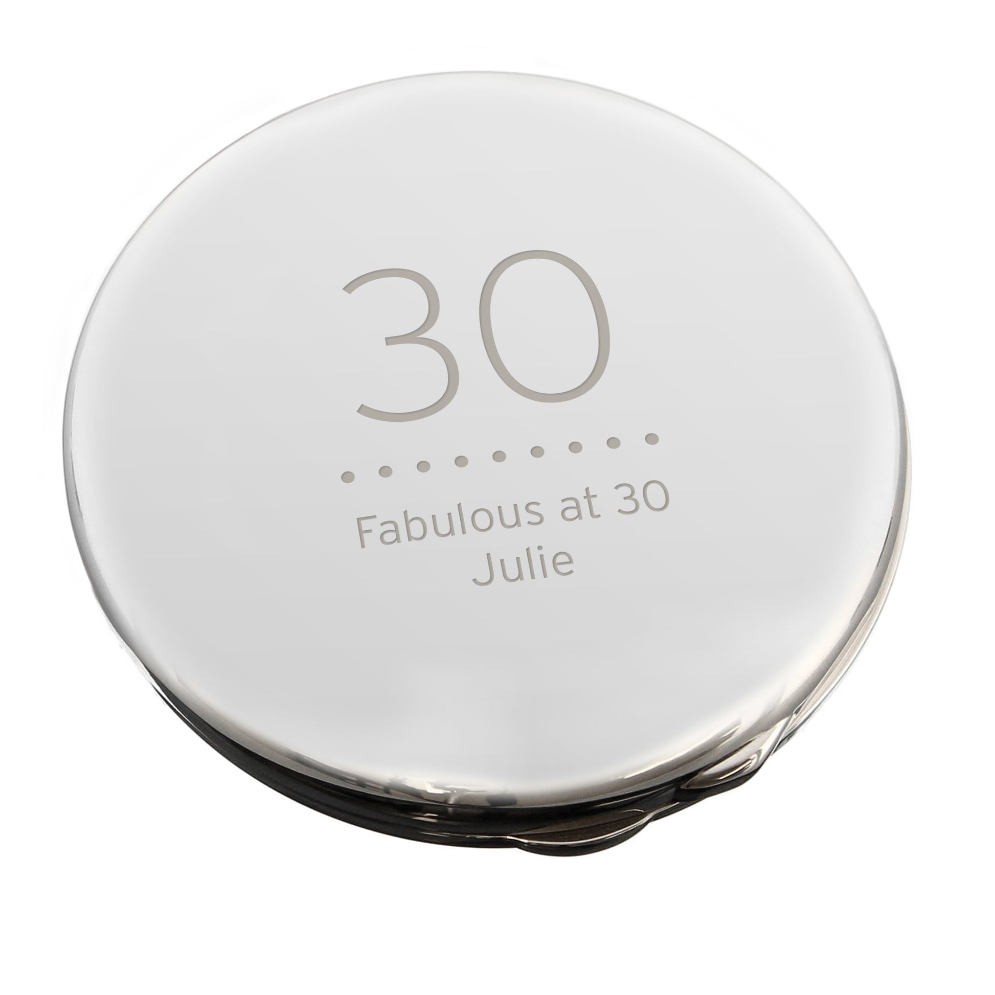 Personalised Birthday Big Age Round Compact Mirror - MK&JD Gifts