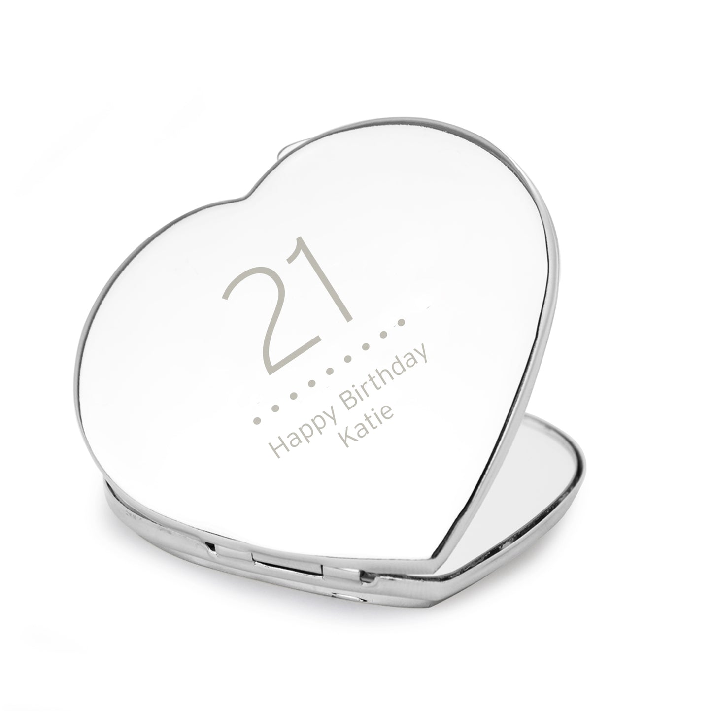 Personalised Birthday Big Age Diamante Heart Compact Mirror - MK&JD Gifts