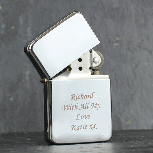 Personalised Engraved Silver Lighter - MK&JD Gifts