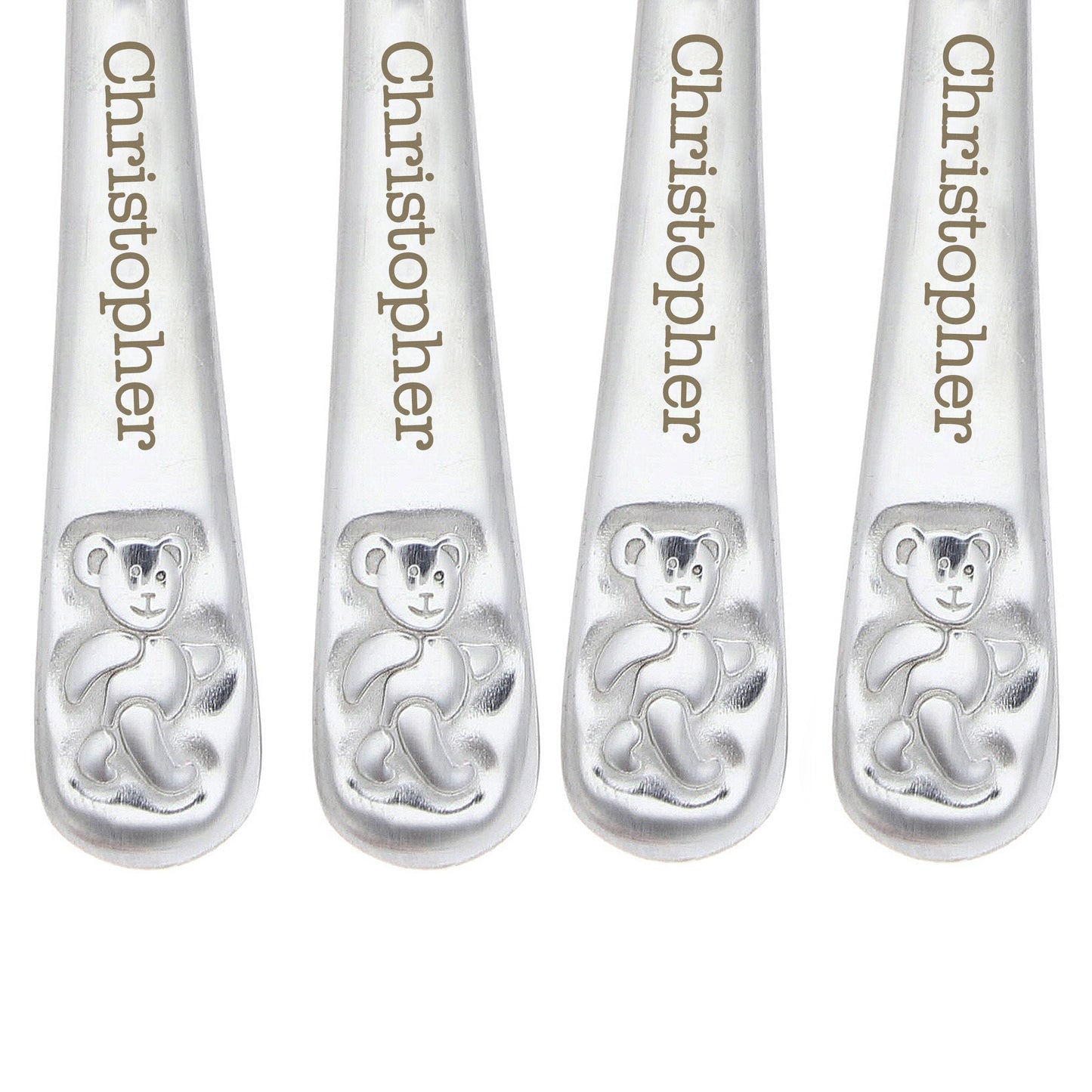 Personalised Teddy 4 Piece Embossed Cutlery Set - MK&JD Gifts