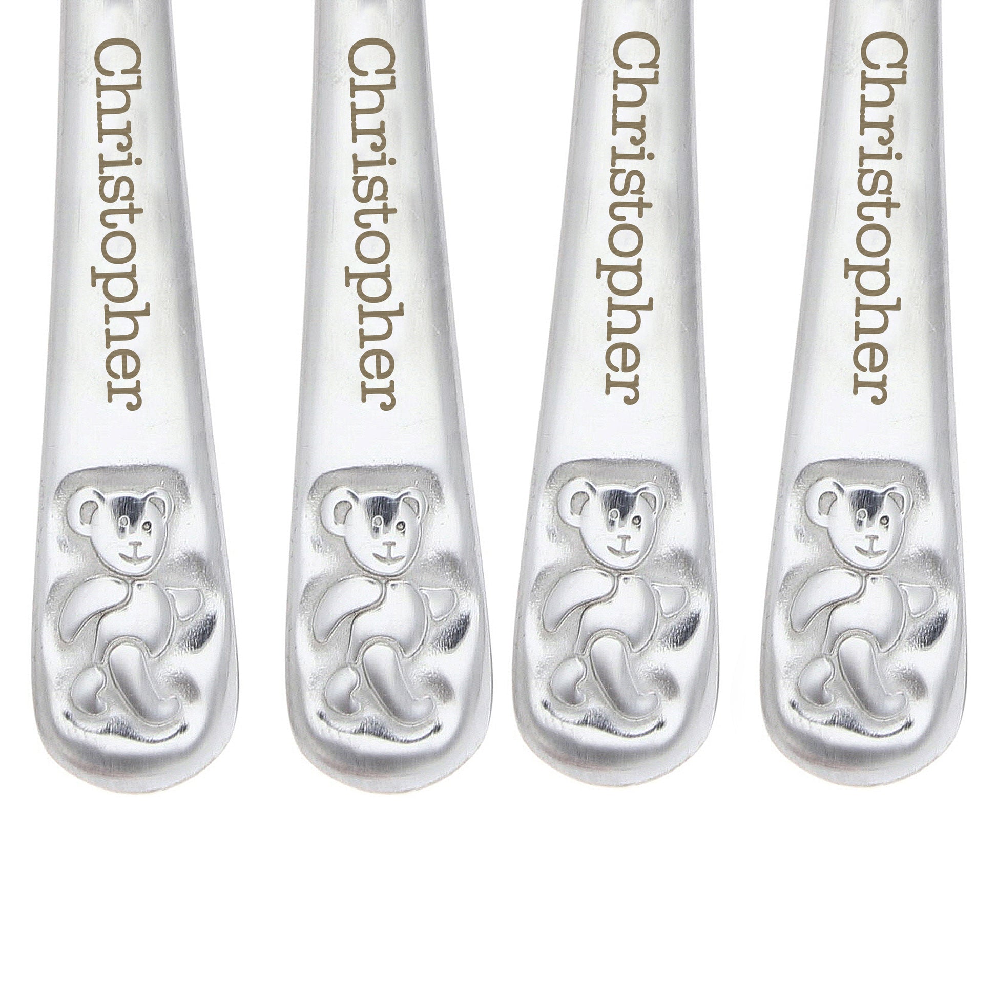 Personalised Teddy 4 Piece Embossed Cutlery Set - MK&JD Gifts