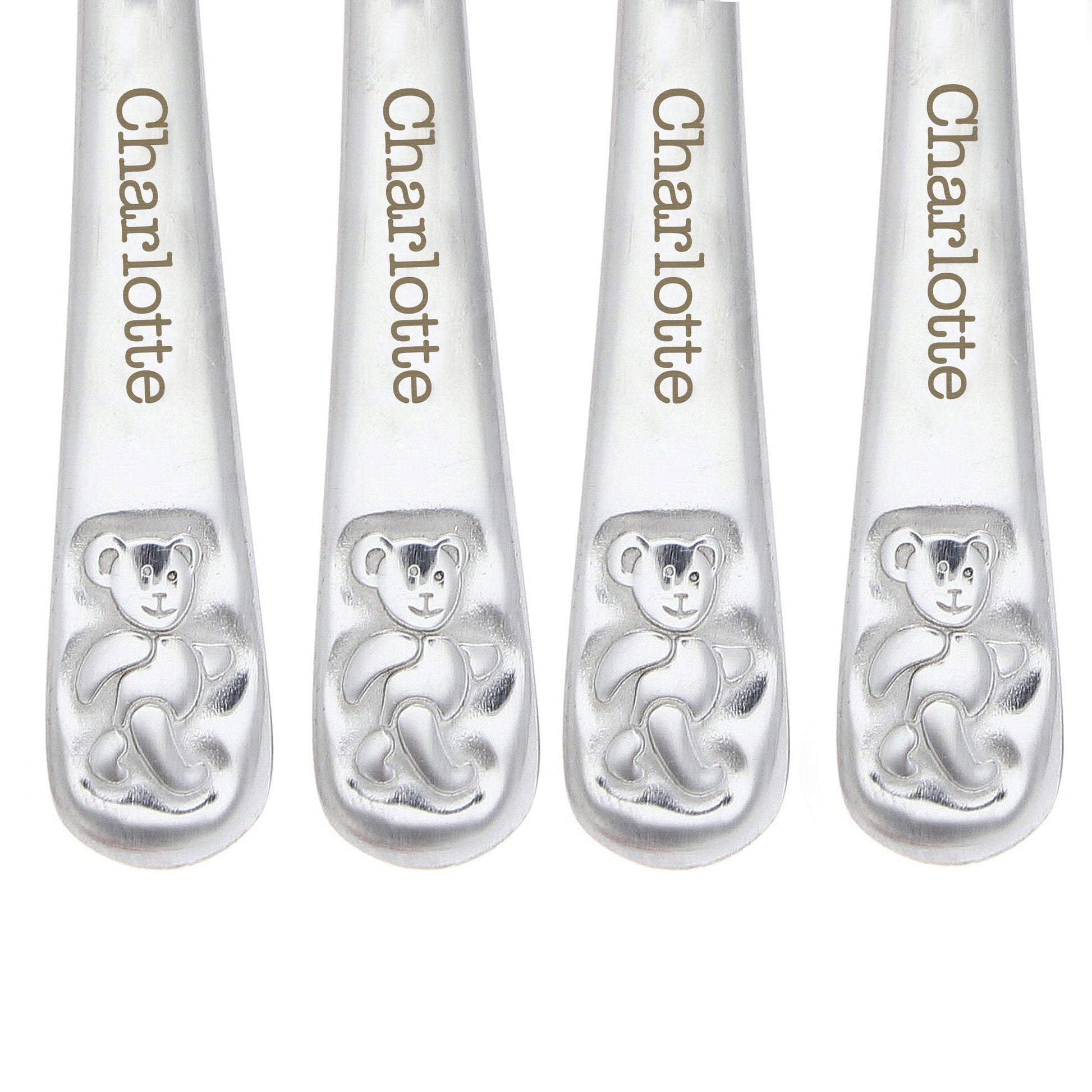 Personalised Teddy 4 Piece Embossed Cutlery Set - MK&JD Gifts