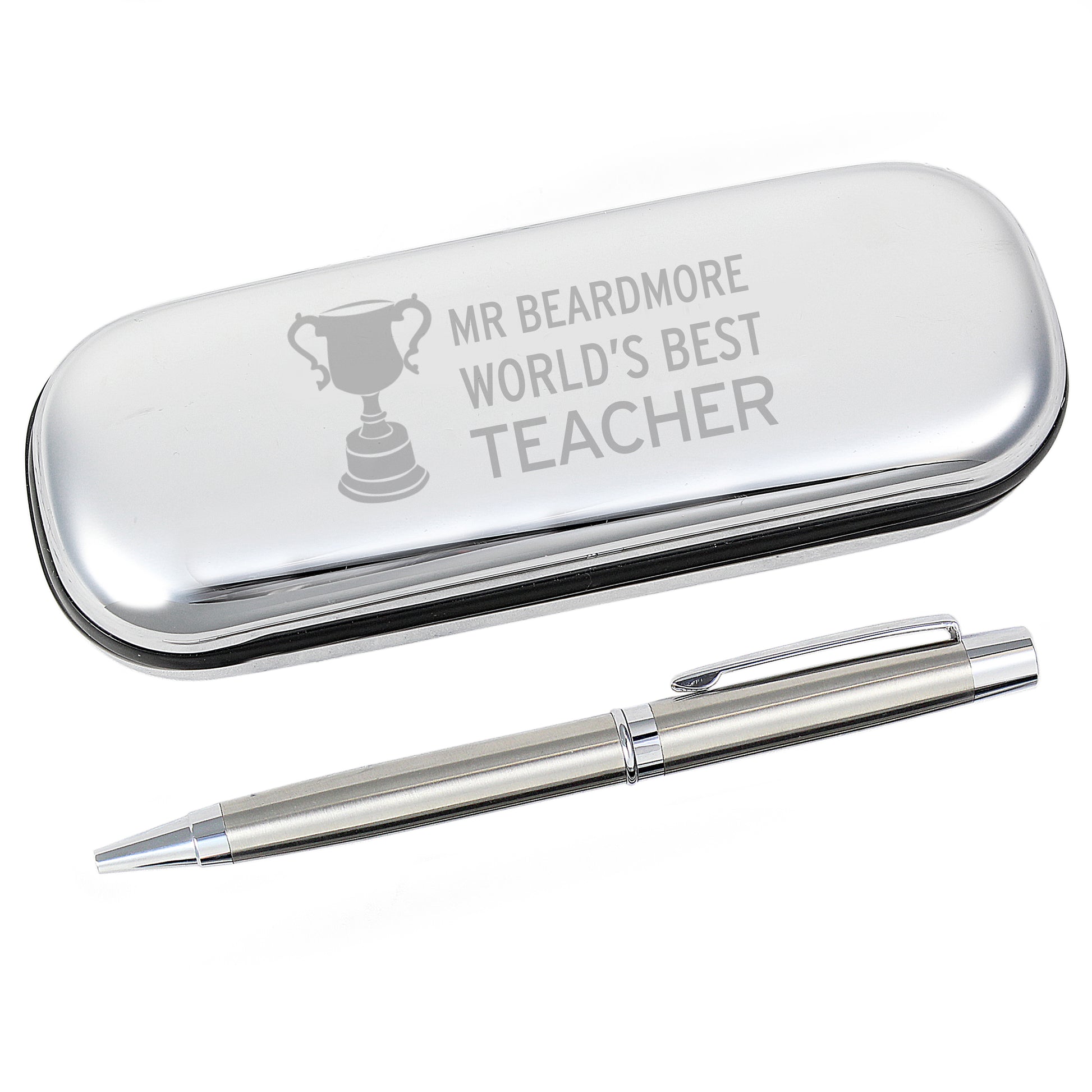 Personalised Teacher Trophy Pen and Box Set - MK&JD Gifts