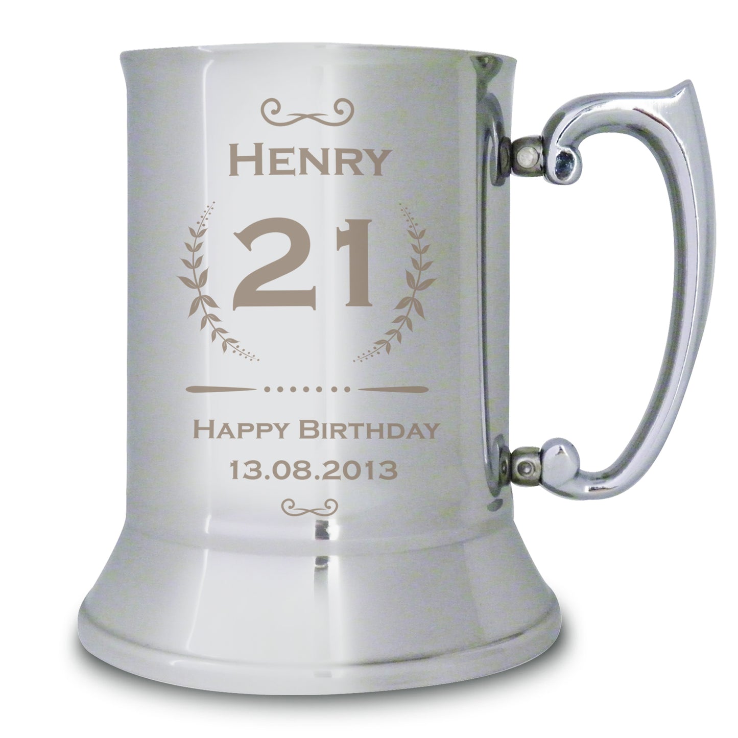 Personalised Age Crest Stainless Steel Tankard - MK&JD Gifts