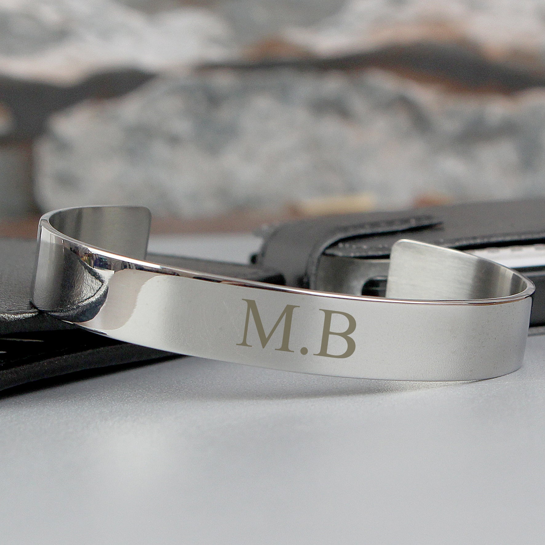 Personalised Initial Stainless Steel Bangle - MK&JD Gifts