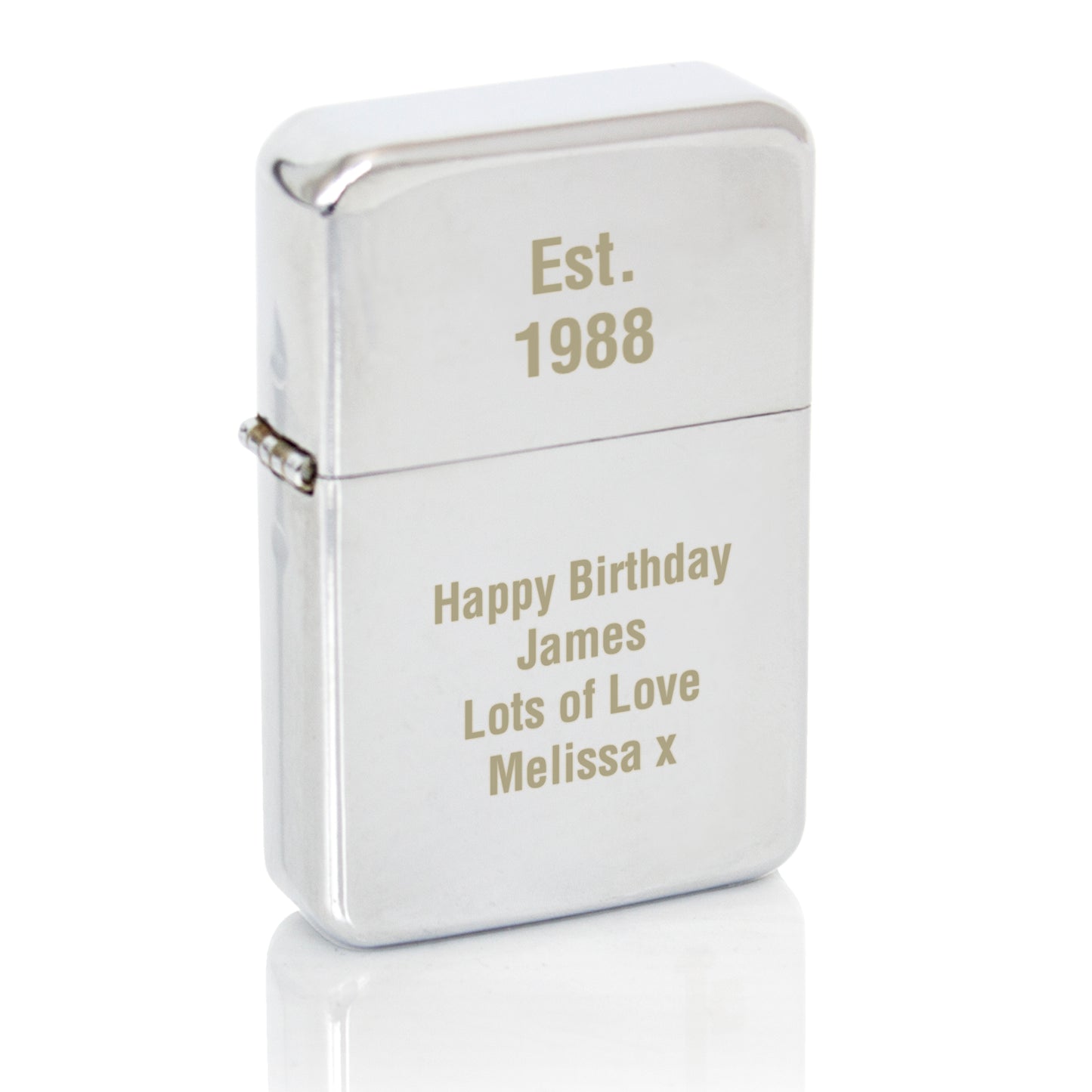 Personalised Silver Lighter - MK&JD Gifts