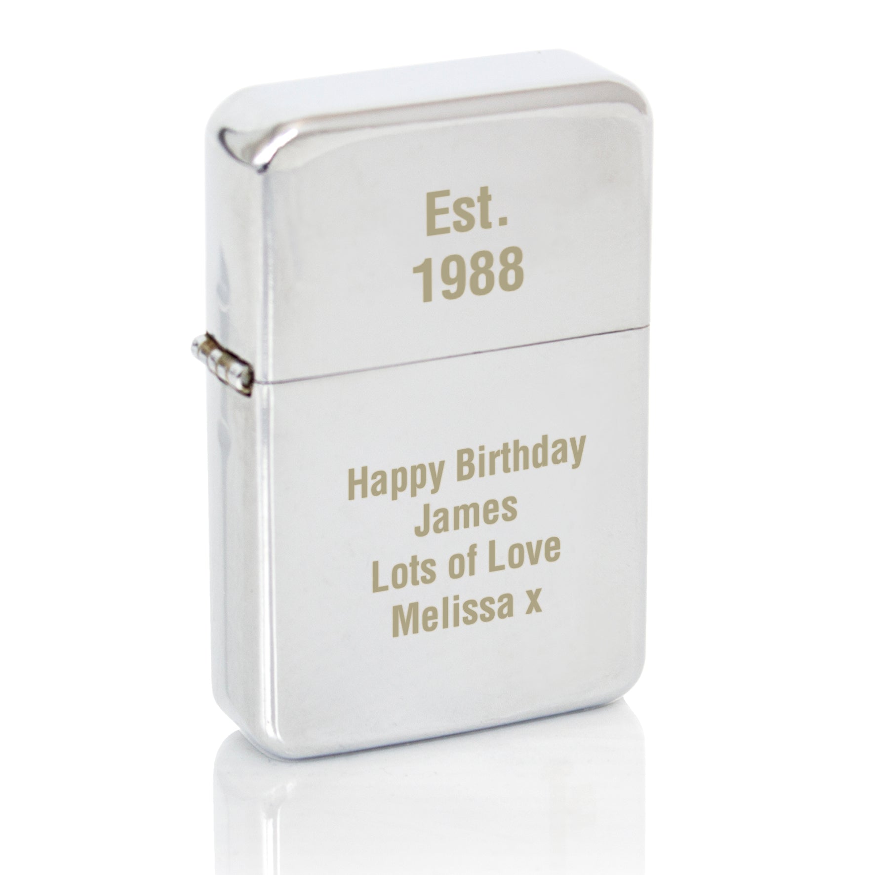 Personalised Silver Lighter - MK&JD Gifts
