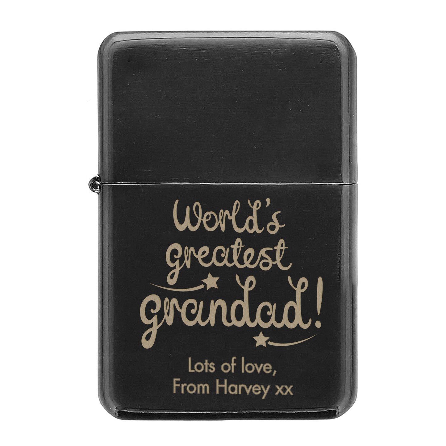 Personalised 'World's Greatest Grandad' Black Lighter - MK&JD Gifts