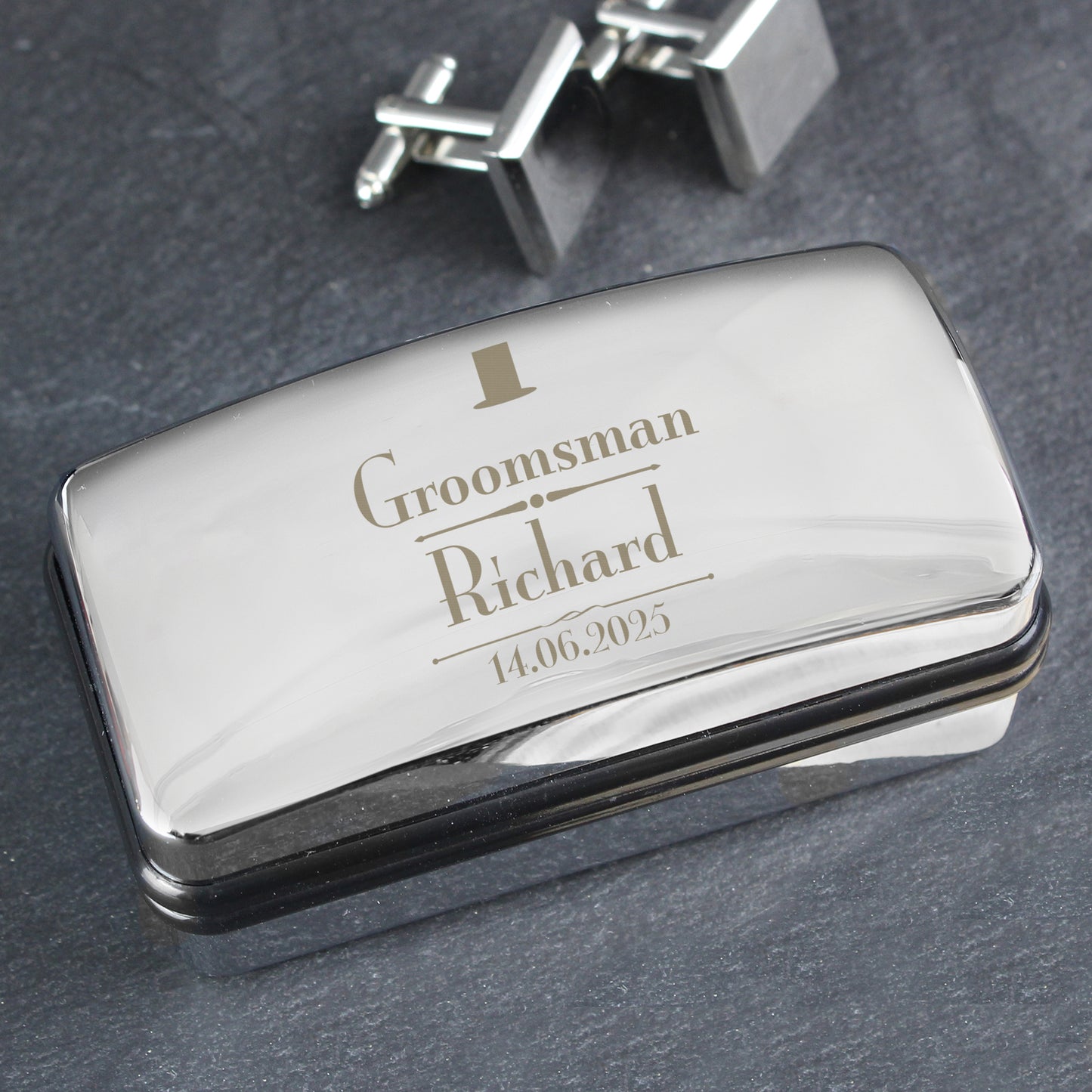 Personalised Groomsman Cufflink Box - MK&JD Gifts