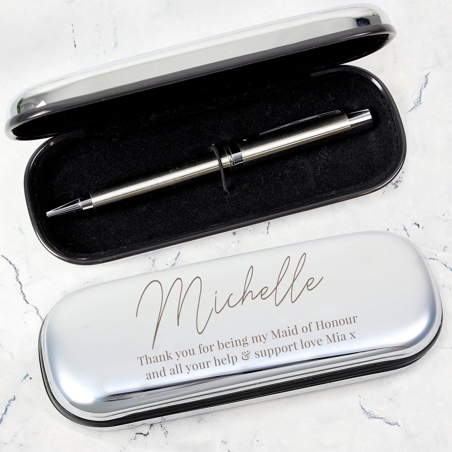 Personalised Free Text Pen and Box Set - MK&JD Gifts