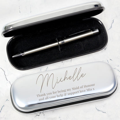 Personalised Free Text Pen and Box Set - MK&JD Gifts