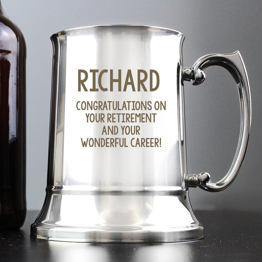 Personalised Free Text Stainless Steel Tankard - MK&JD Gifts
