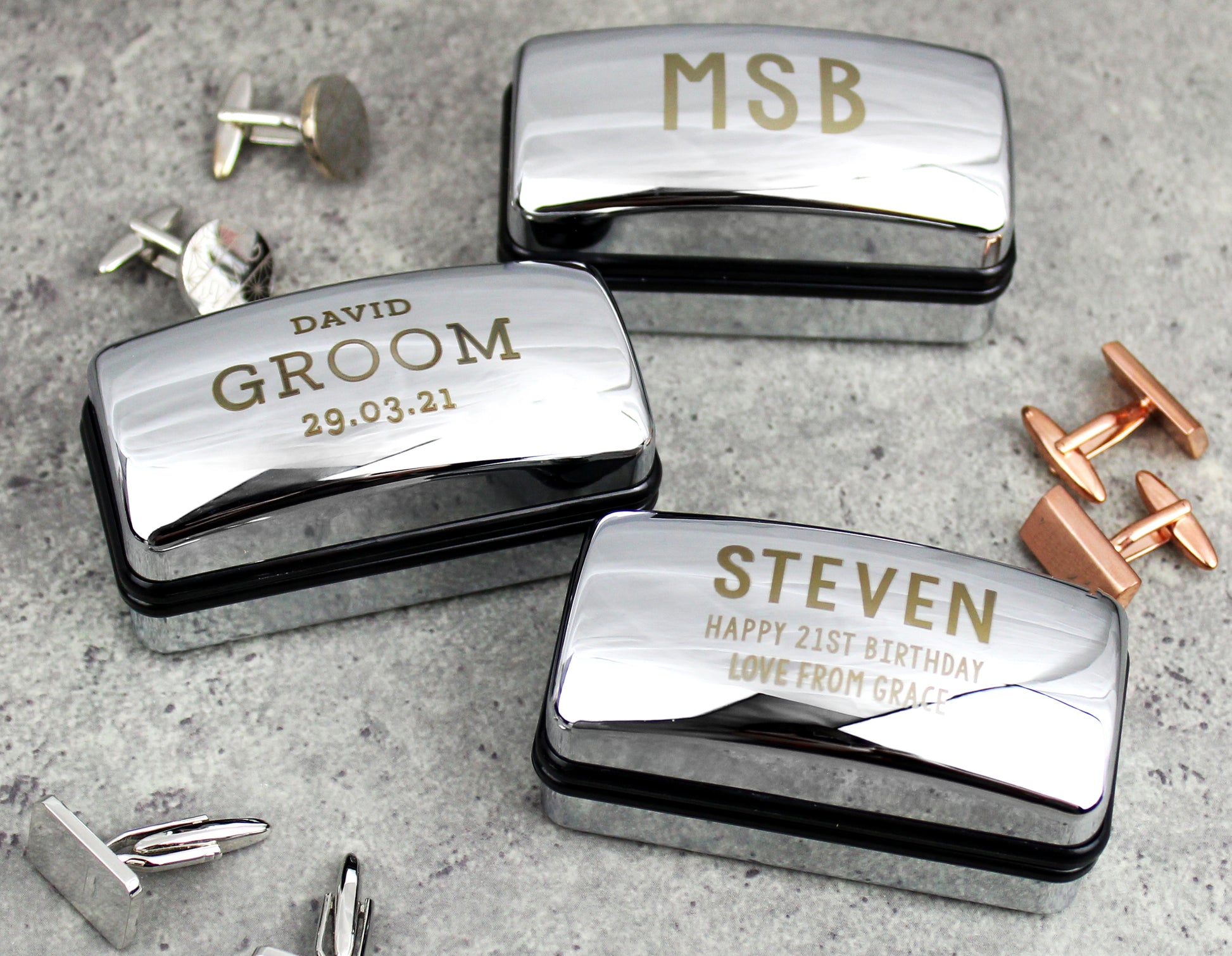 Personalised Wedding Cufflink Box - MK&JD Gifts