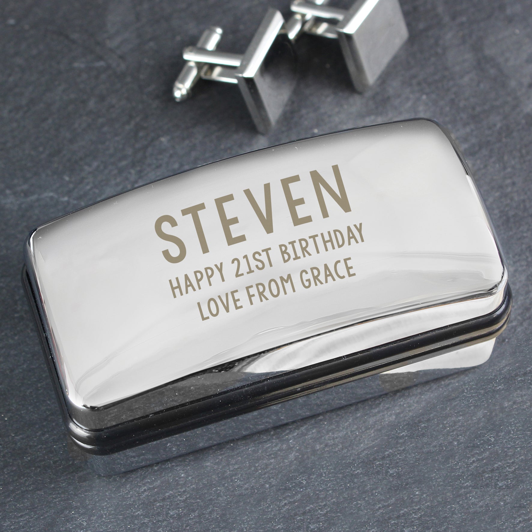 Personalised Free Text Cufflink Box - MK&JD Gifts