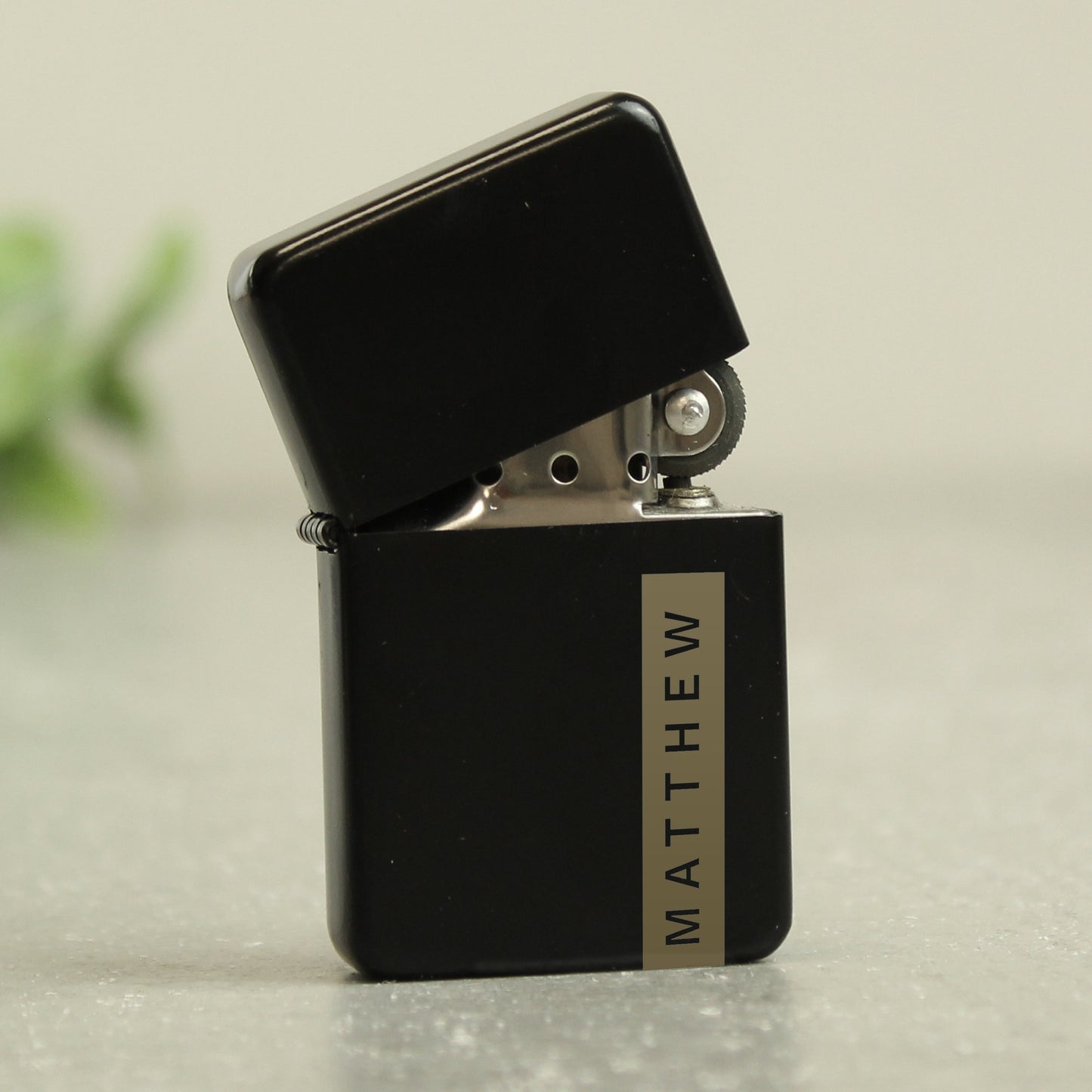 Personalised Name Only Black Lighter - MK&JD Gifts