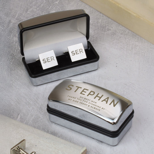 Personalised Initial Cufflinks & Bold Cufflink Box - MK&JD Gifts