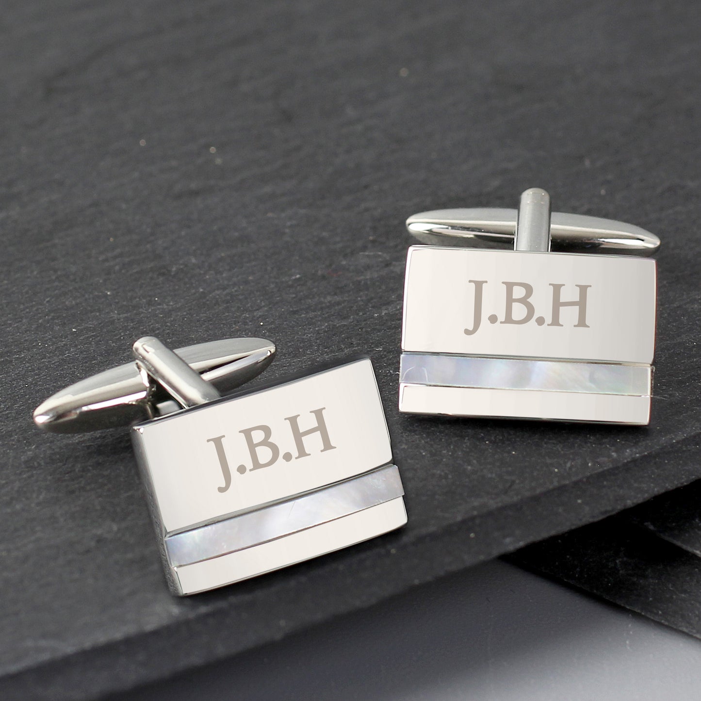 Personalised Mother of Pearl Cufflinks - MK&JD Gifts