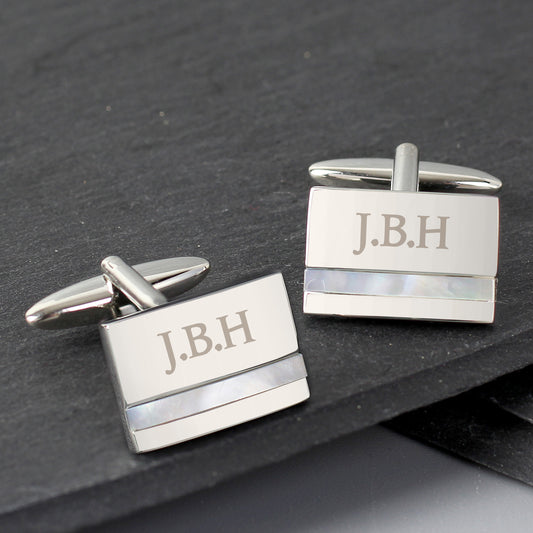 Personalised Mother of Pearl Cufflinks - MK&JD Gifts