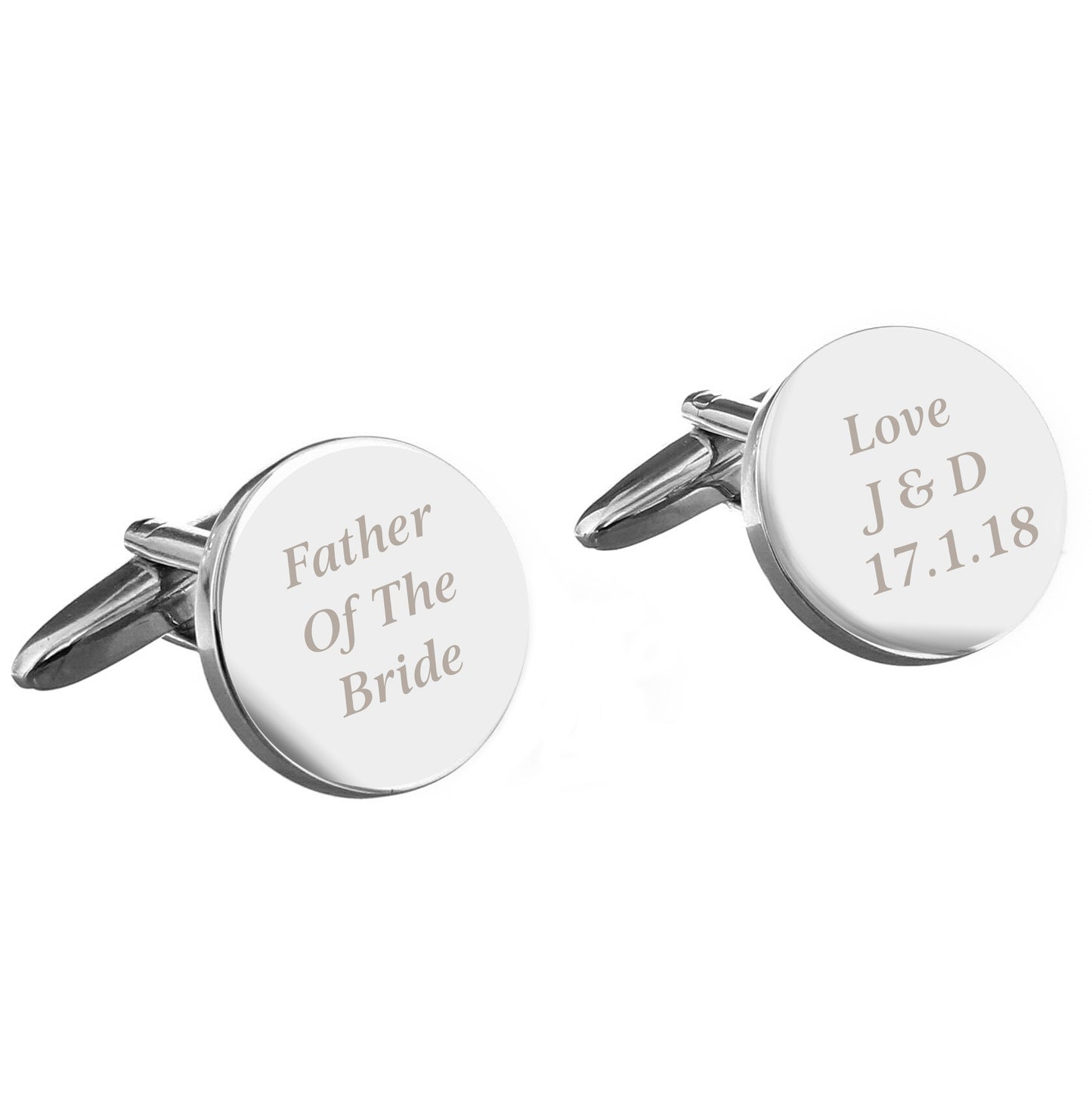 Personalised Any Message Round Cufflinks - MK&JD Gifts