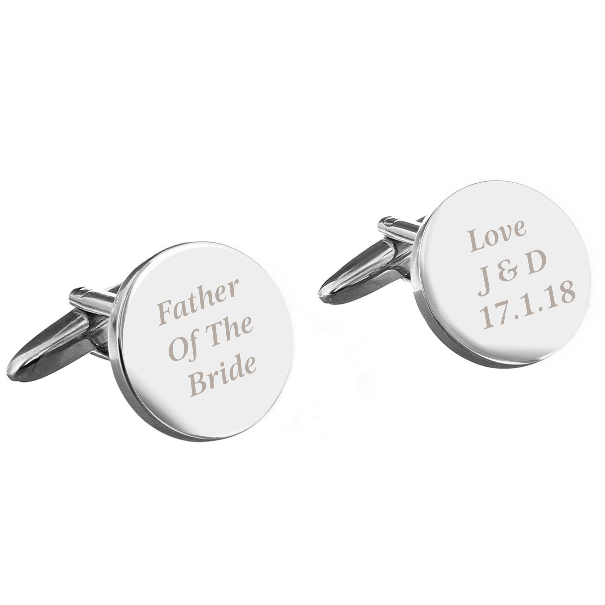 Personalised Any Message Round Cufflinks - MK&JD Gifts