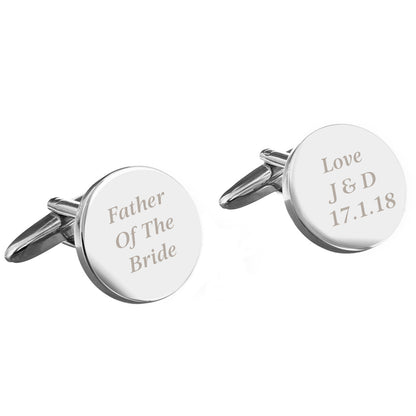 Personalised Any Message Round Cufflinks - MK&JD Gifts