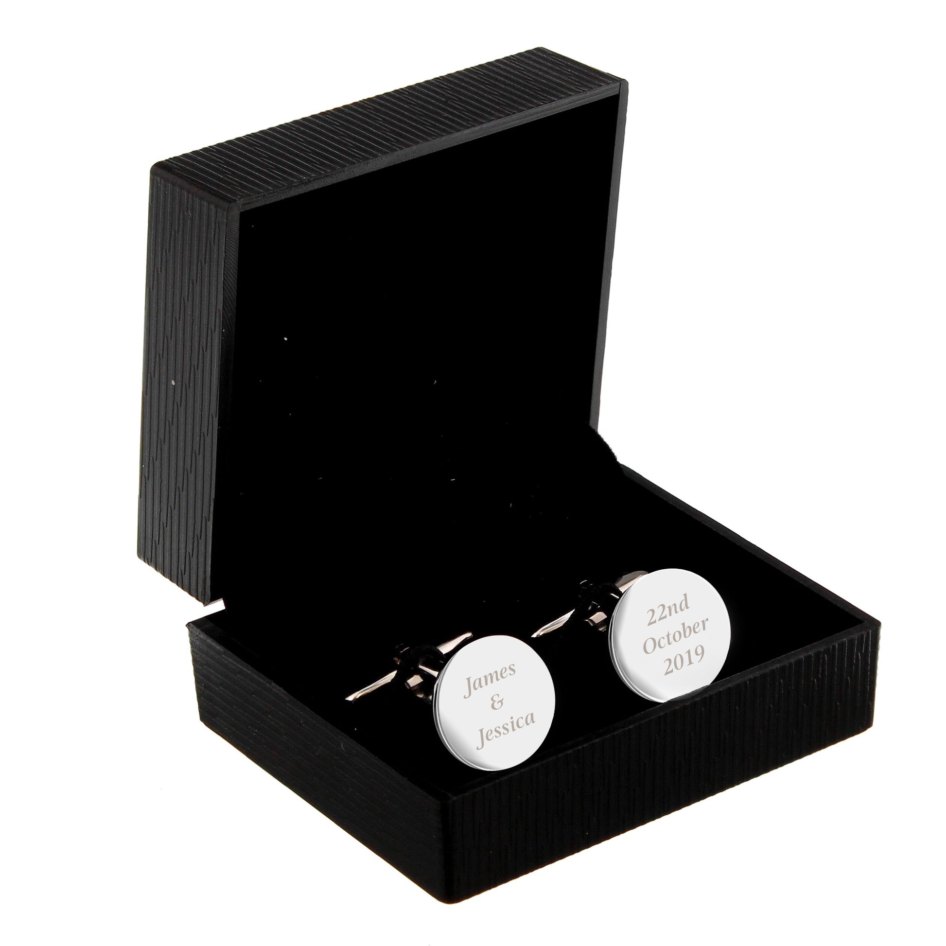 Personalised Any Message Round Cufflinks - MK&JD Gifts