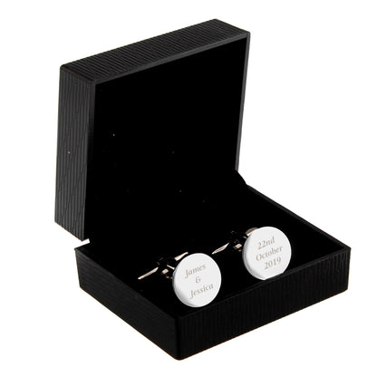 Personalised Any Message Round Cufflinks - MK&JD Gifts