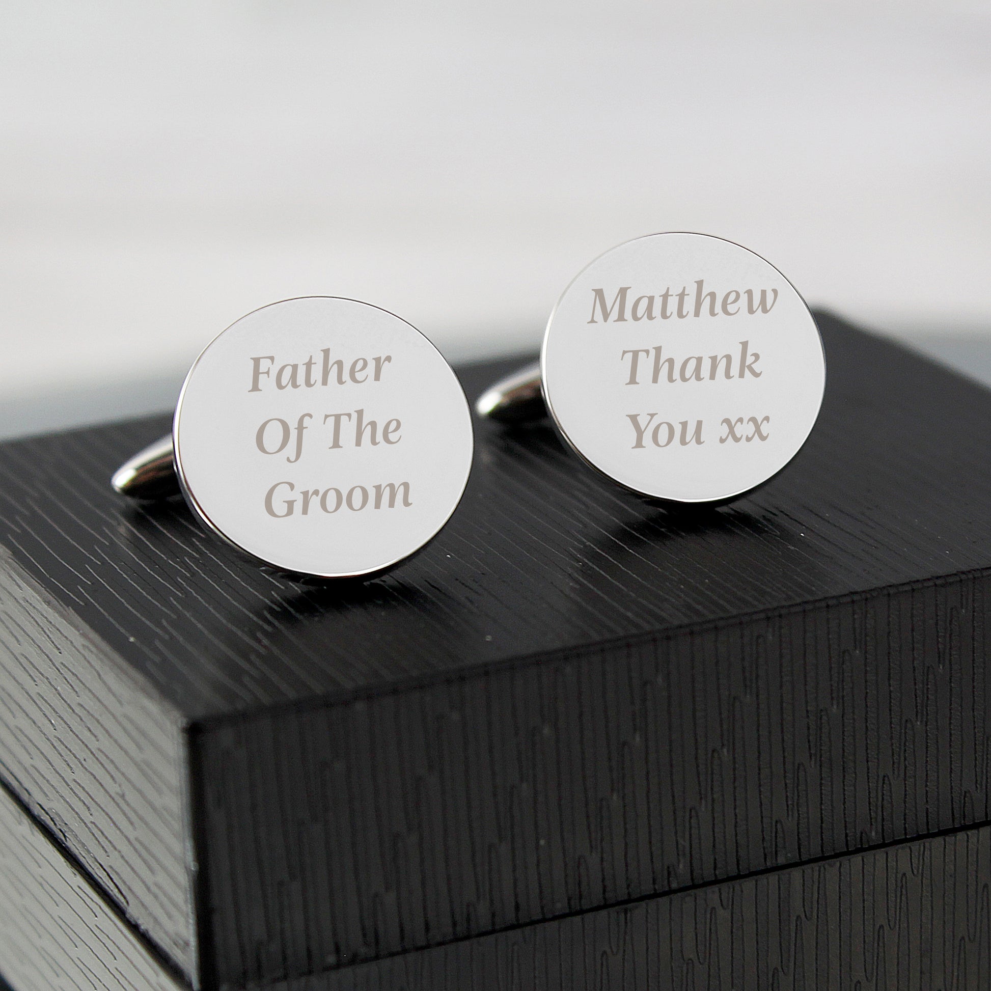 Personalised Any Message Round Cufflinks - MK&JD Gifts