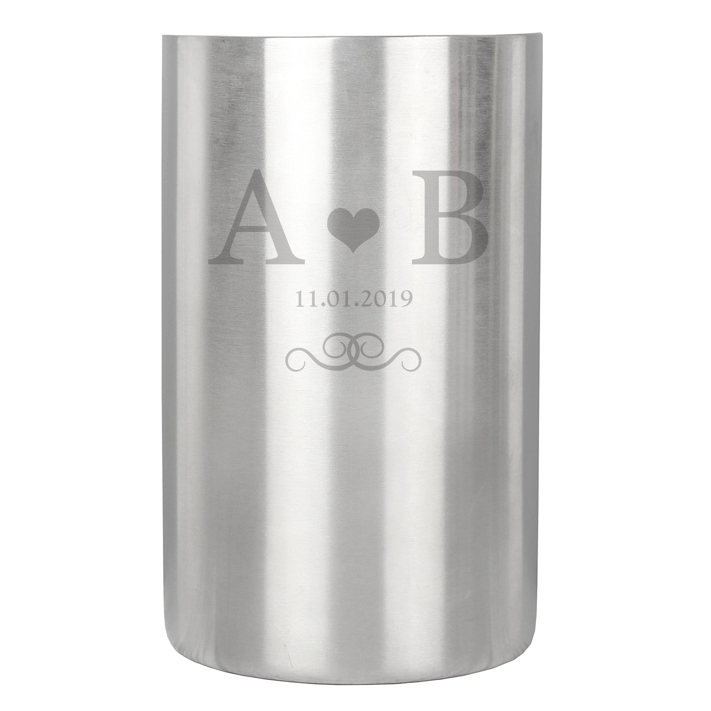 Personalised Monogram Stainless Steel Wine Cooler - MK&JD Gifts