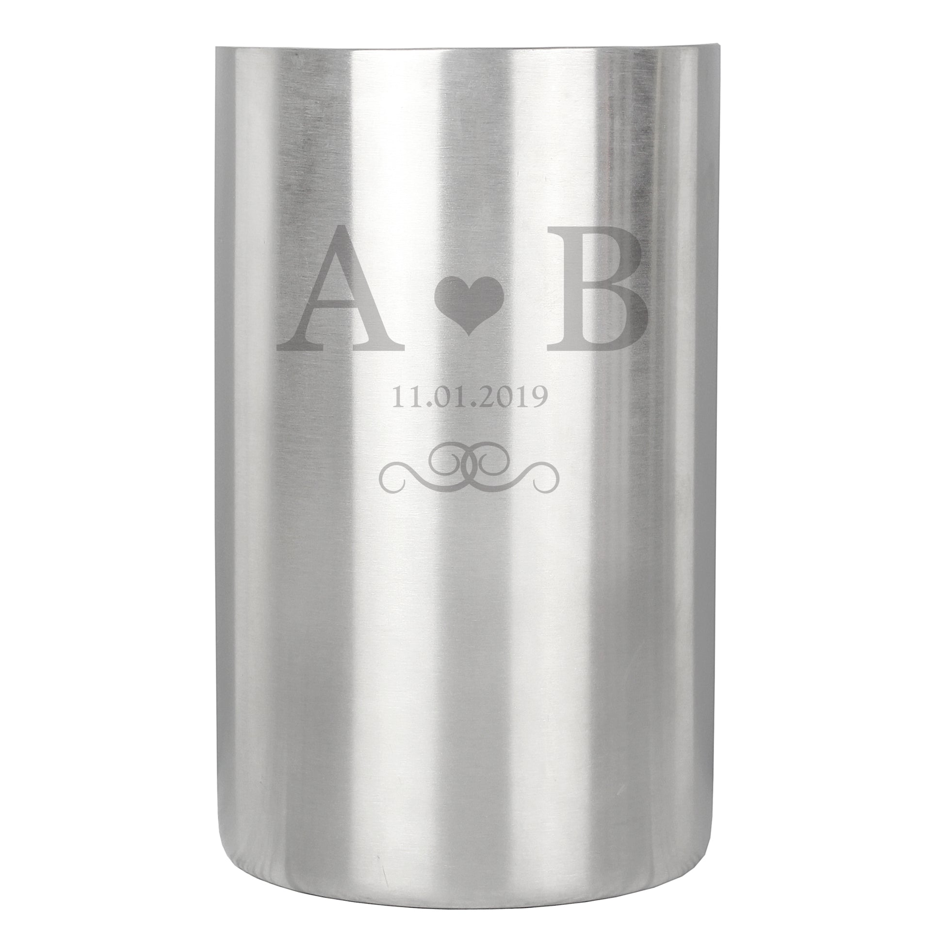 Personalised Monogram Stainless Steel Wine Cooler - MK&JD Gifts