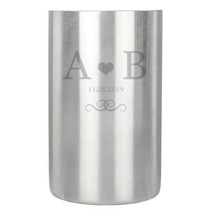 Personalised Monogram Stainless Steel Wine Cooler - MK&JD Gifts