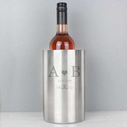 Personalised Monogram Stainless Steel Wine Cooler - MK&JD Gifts
