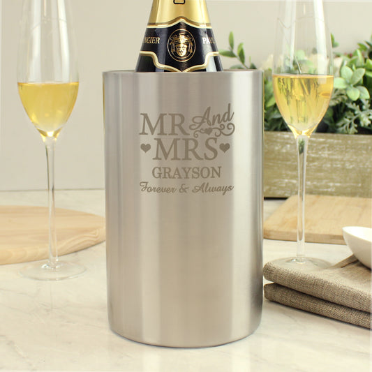 Personalised Mr & Mrs Wine Cooler - MK&JD Gifts