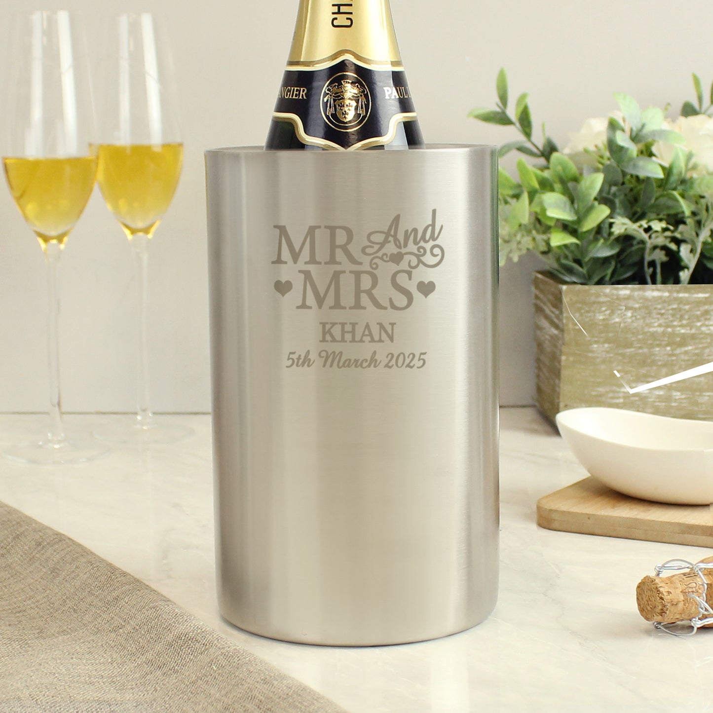 Personalised Mr & Mrs Wine Cooler - MK&JD Gifts