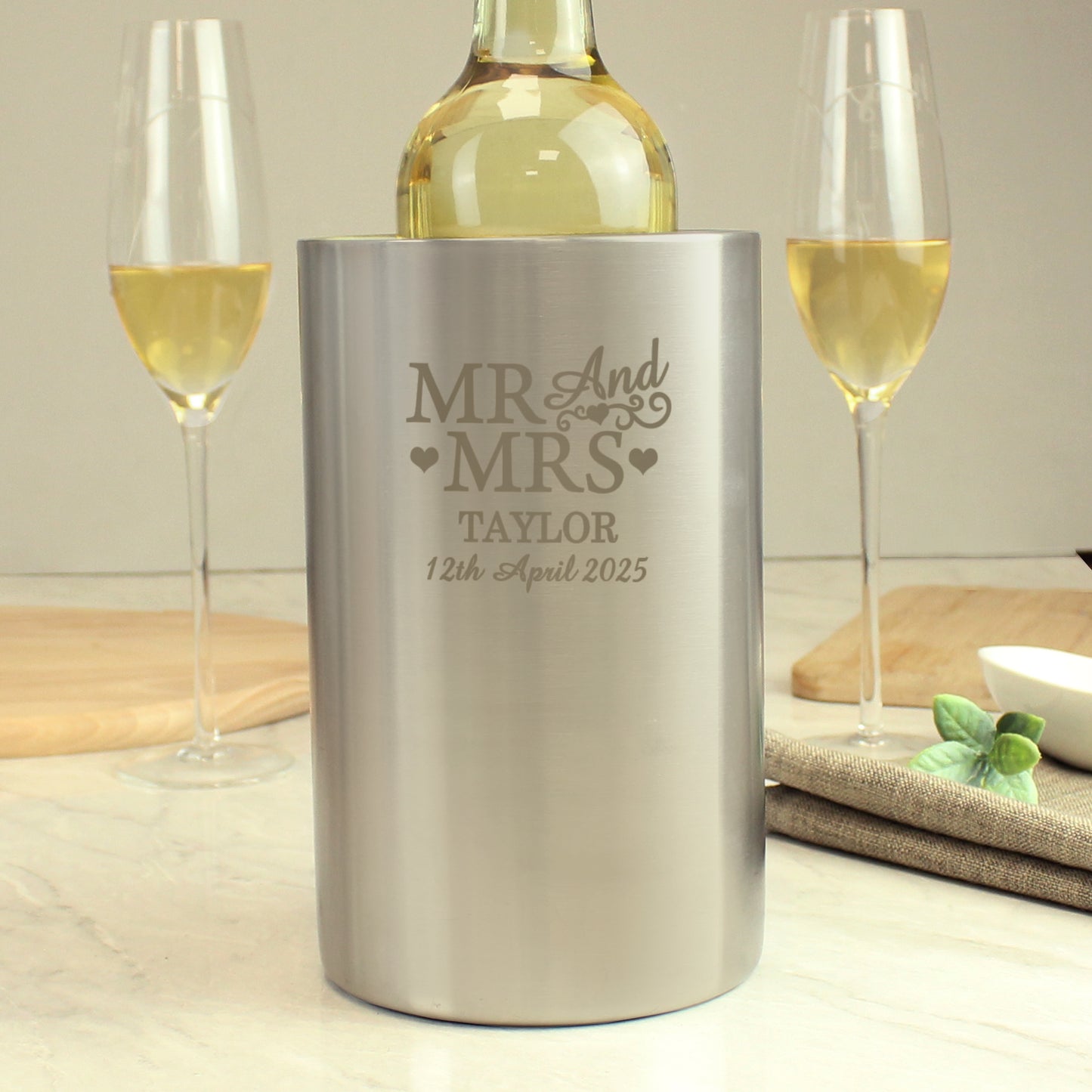 Personalised Mr & Mrs Wine Cooler - MK&JD Gifts