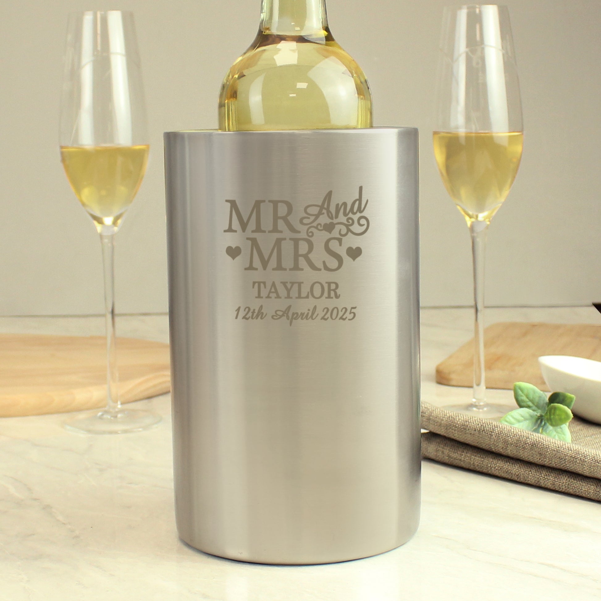 Personalised Mr & Mrs Wine Cooler - MK&JD Gifts