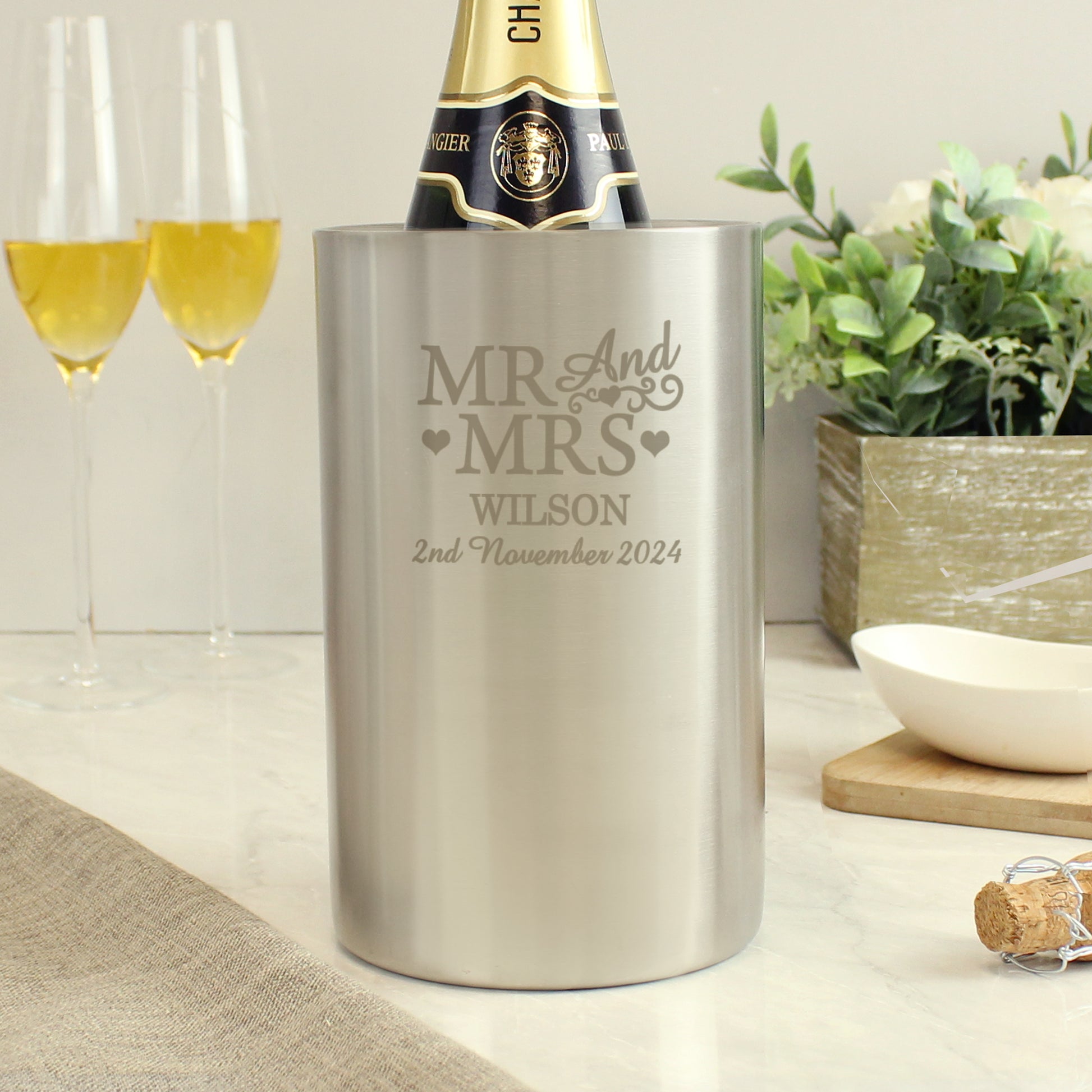 Personalised Mr & Mrs Wine Cooler - MK&JD Gifts
