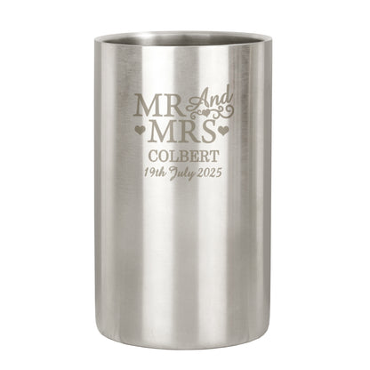 Personalised Mr & Mrs Wine Cooler - MK&JD Gifts