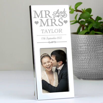 Personalised Small Mr & Mrs 2x3 Silver Photo Frame - MK&JD Gifts