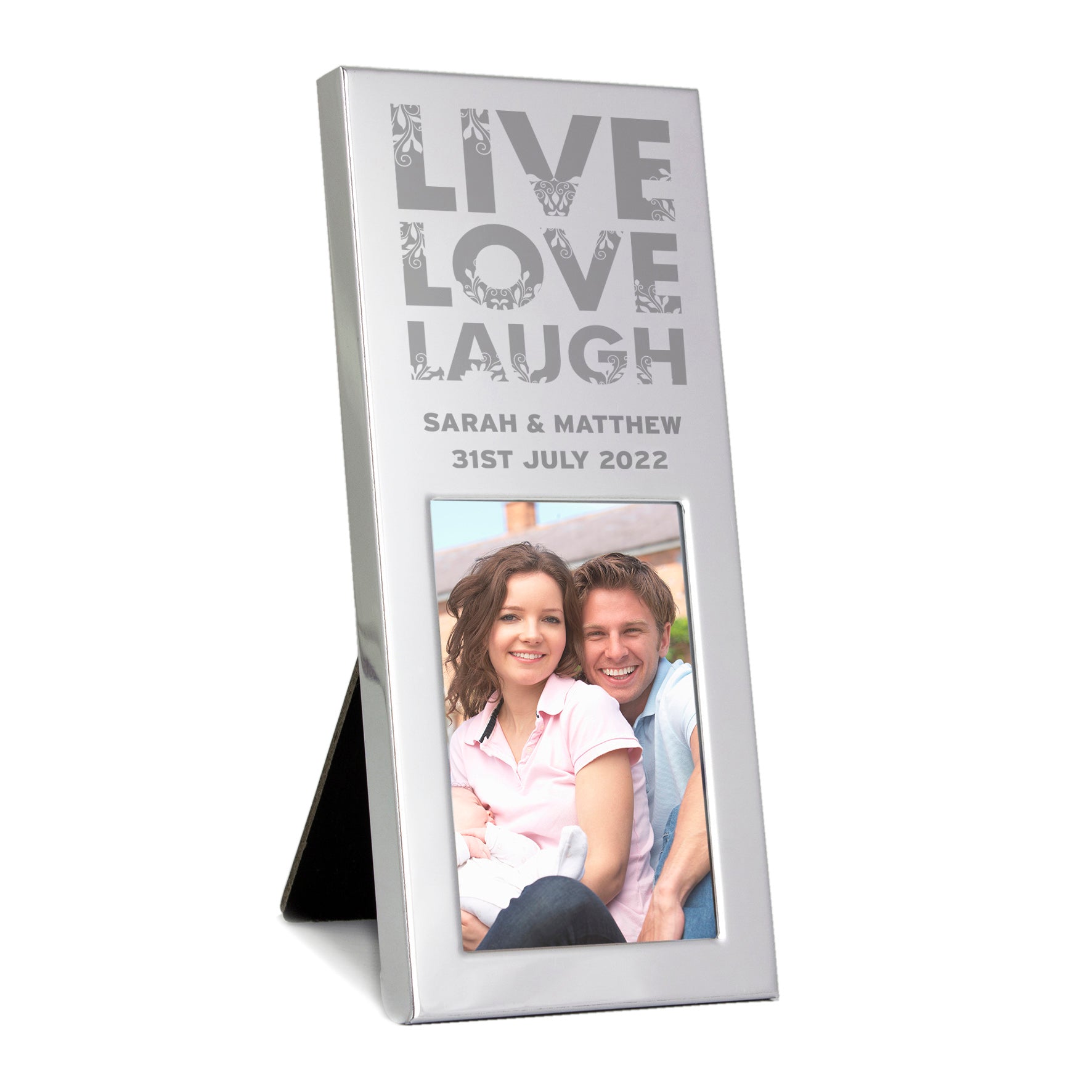 Personalised Small Live Love Laugh 2x3 Silver Photo Frame - MK&JD Gifts