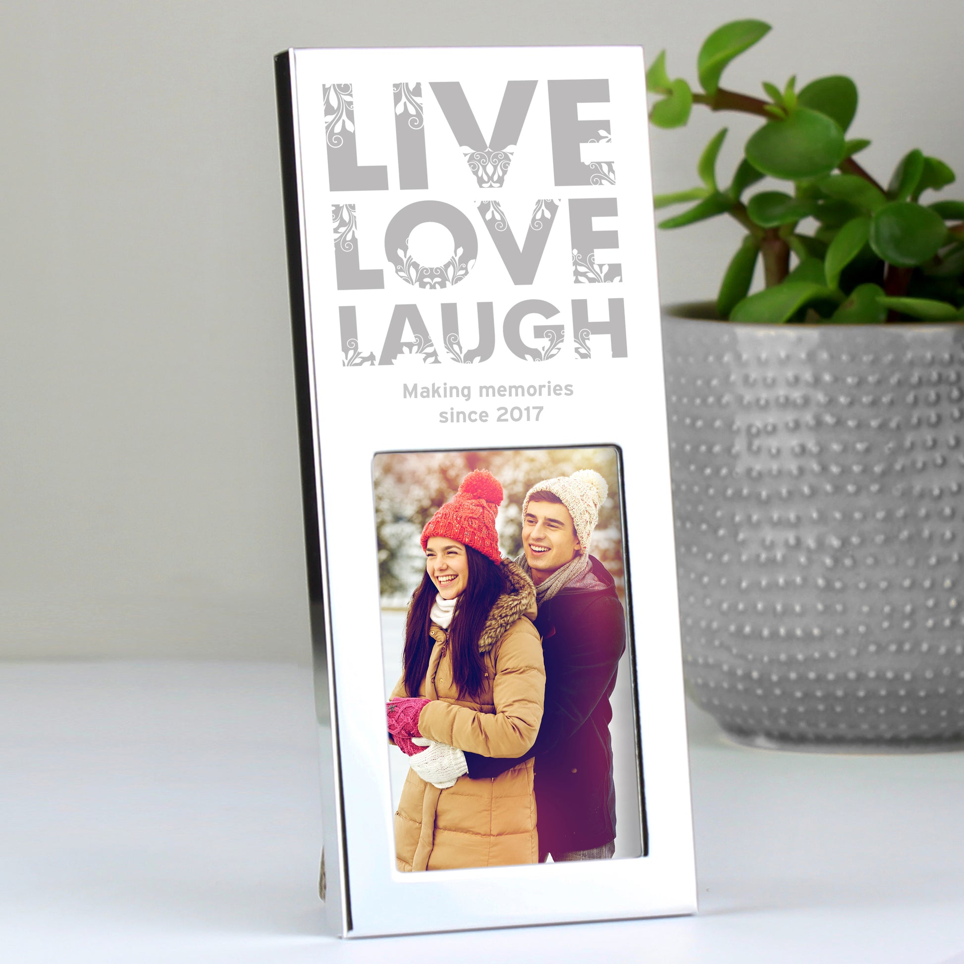 Personalised Small Live Love Laugh 2x3 Silver Photo Frame - MK&JD Gifts