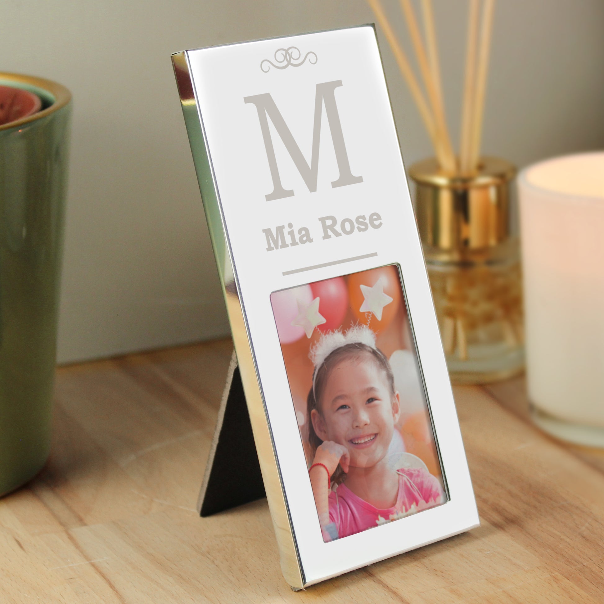 Personalised Small Initial 2x3 Silver Photo Frame - MK&JD Gifts