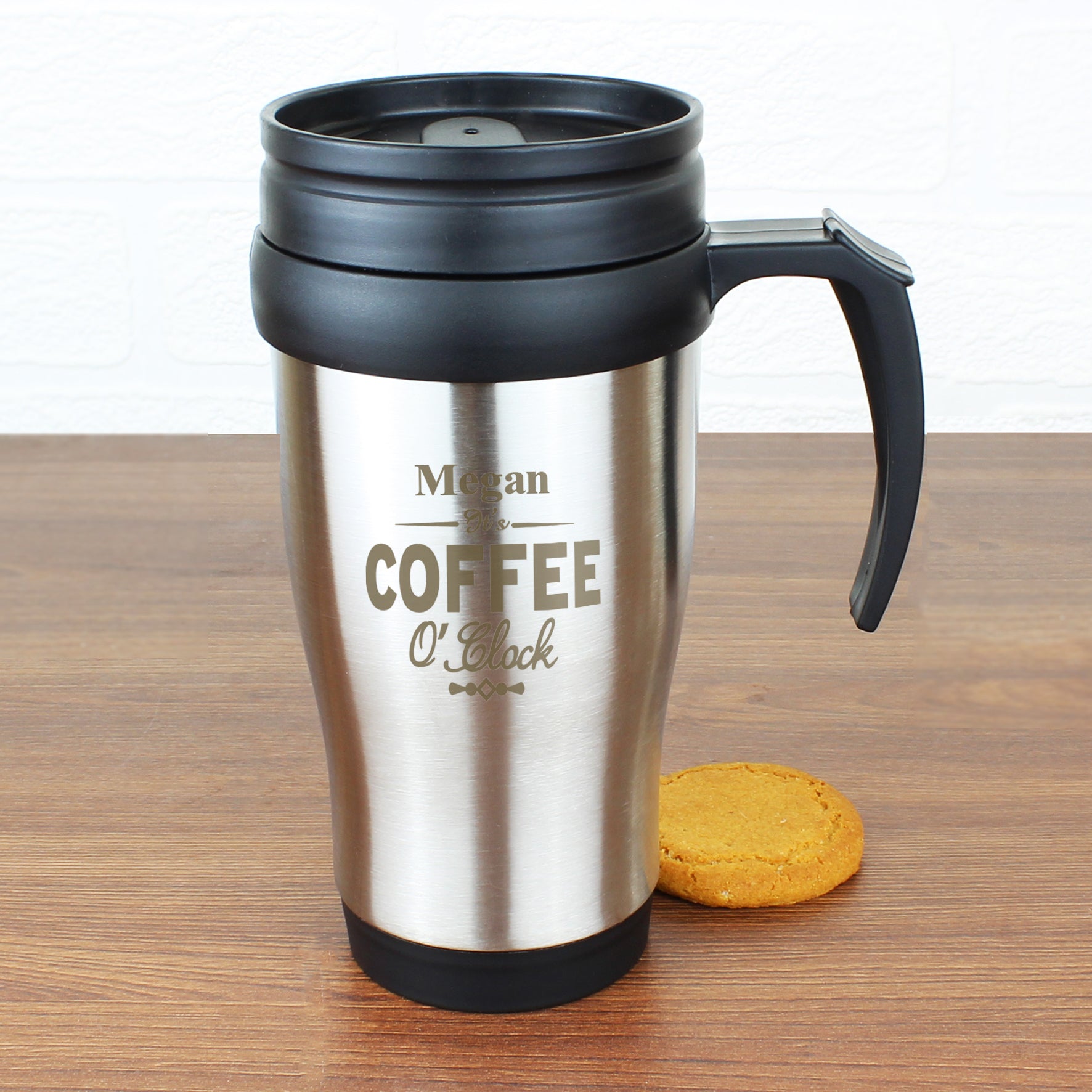 Personalised Coffee O'Clock Travel Mug - MK&JD Gifts