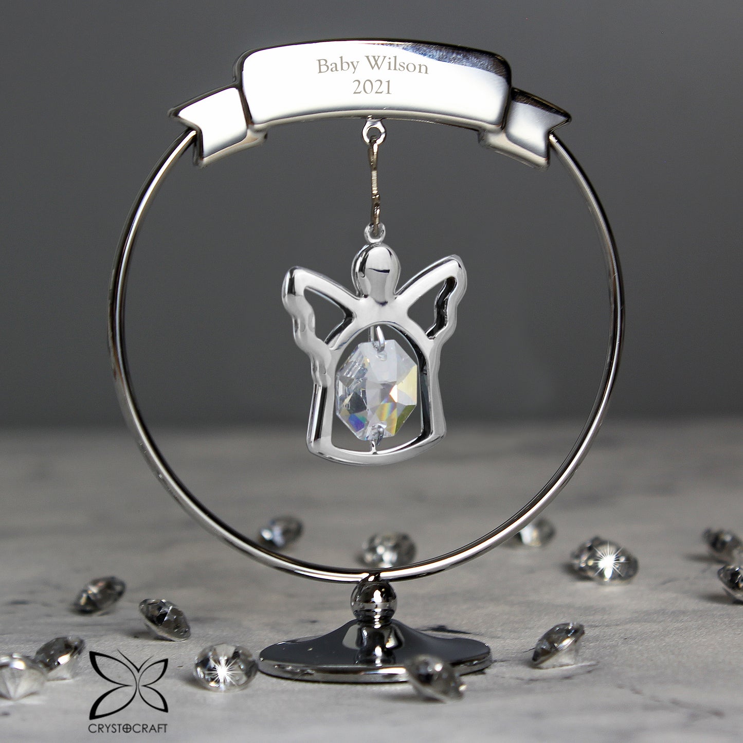 Personalised Crystocraft Angel Ornament - MK&JD Gifts