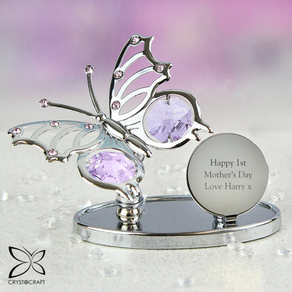 Personalised Crystocraft Butterfly Ornament - MK&JD Gifts