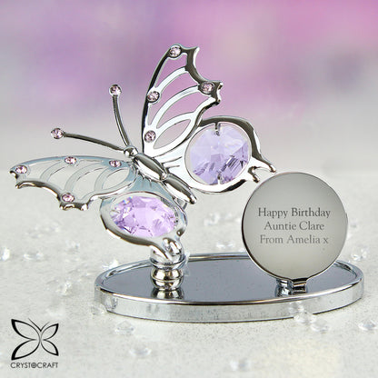 Personalised Crystocraft Butterfly Ornament - MK&JD Gifts